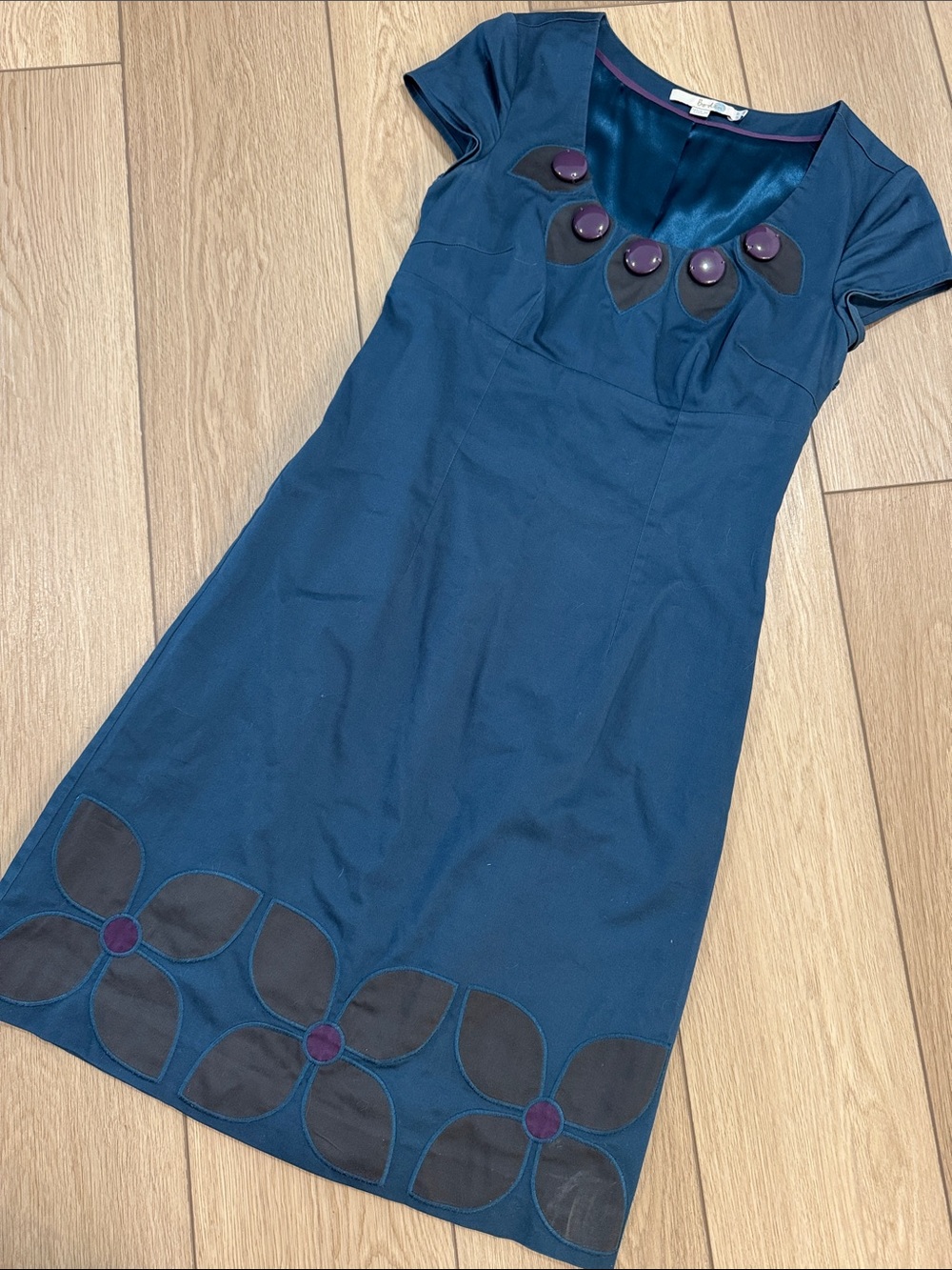 Boden Abstract Floral Dress Sz 4R Business Casual Retro Y2K